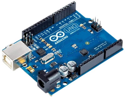 An Arduino Uno board, one of the boards you can wire and program in the lab